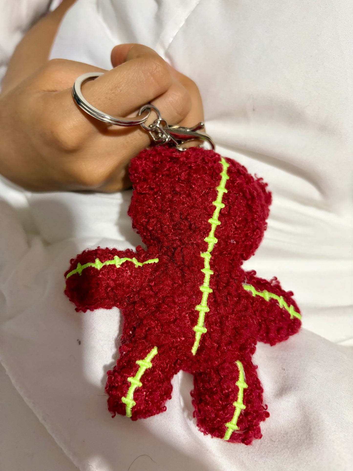 Faceless Love Mini Bear Keychain- Red