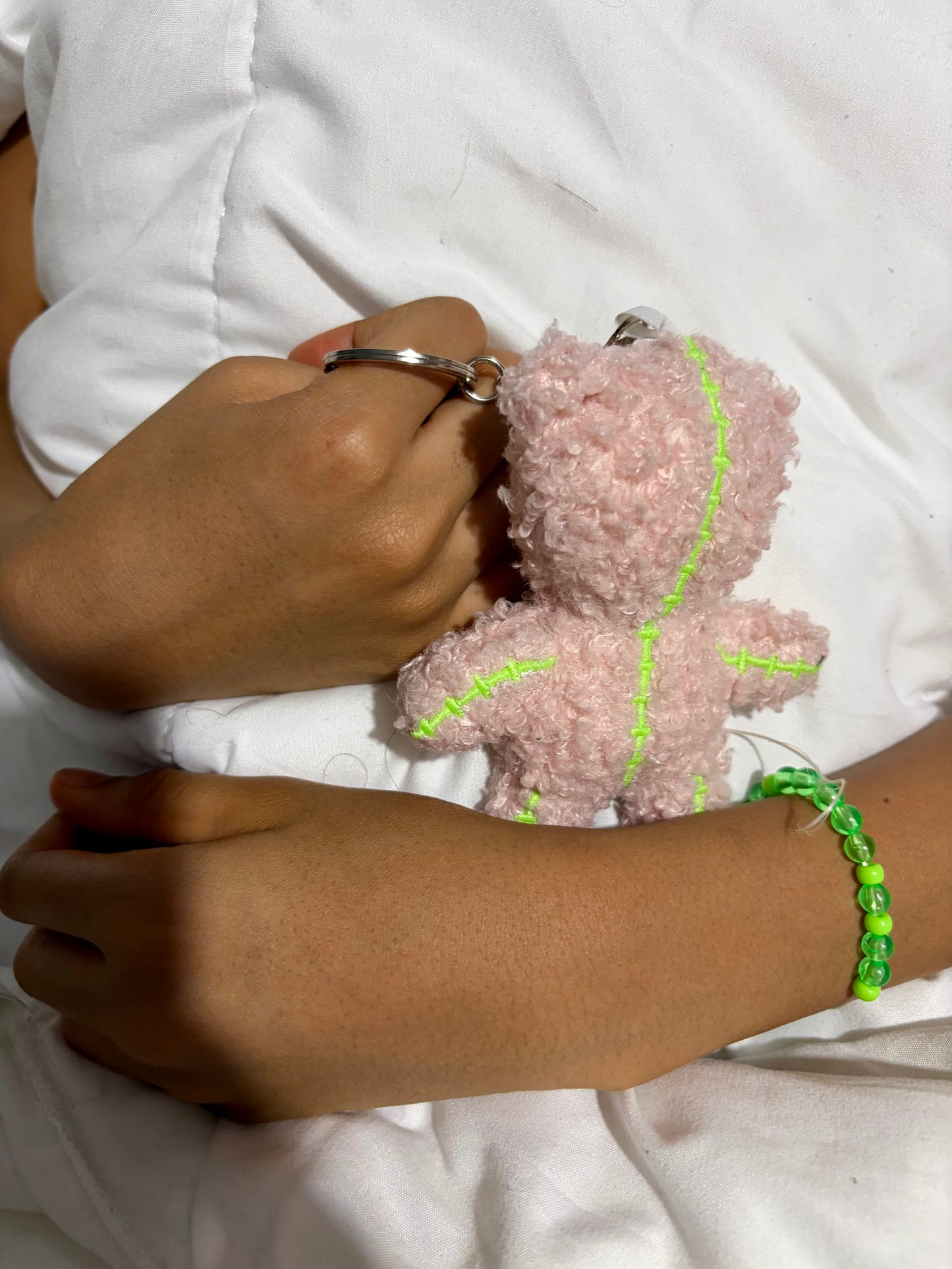 Faceless love Mini Bear Keychain- Blush Pink