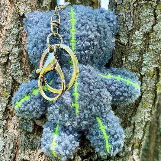 Faceless Love Mini Bear Keychain- Charcoal Grey