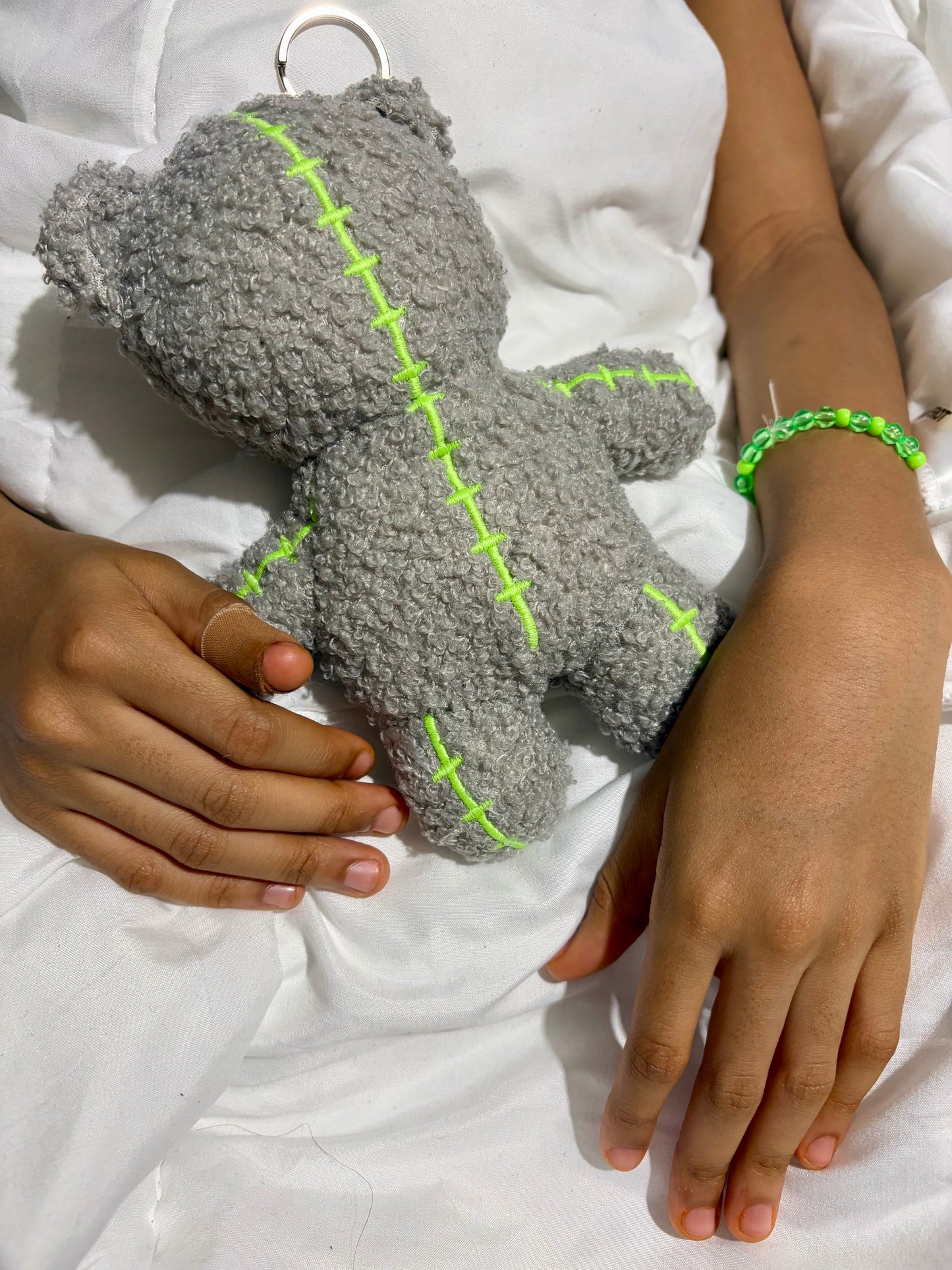 Faceless Love Bear Keychain- Grey