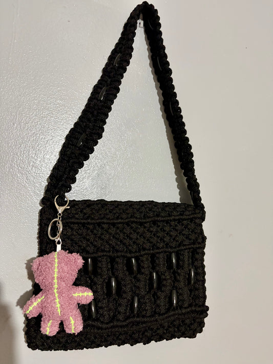 Faceless love Mini Bear Keychain- Rose