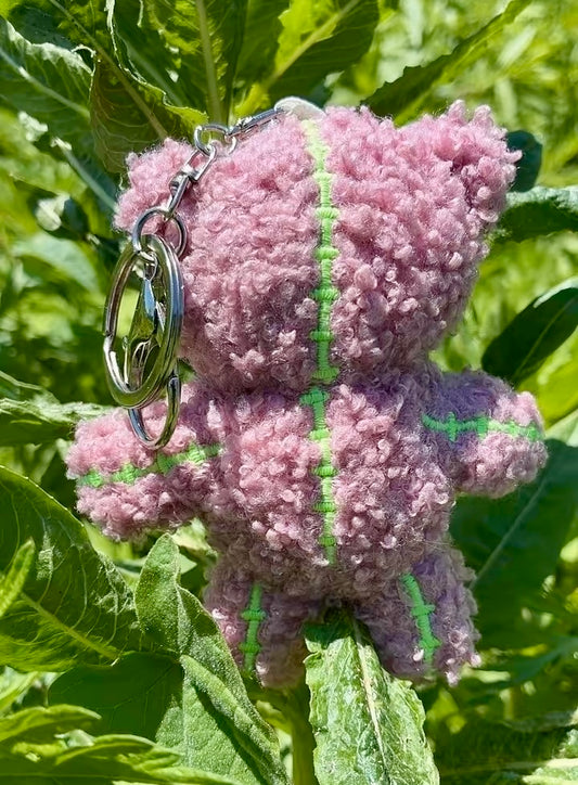 Faceless love Mini Bear Keychain- Rose