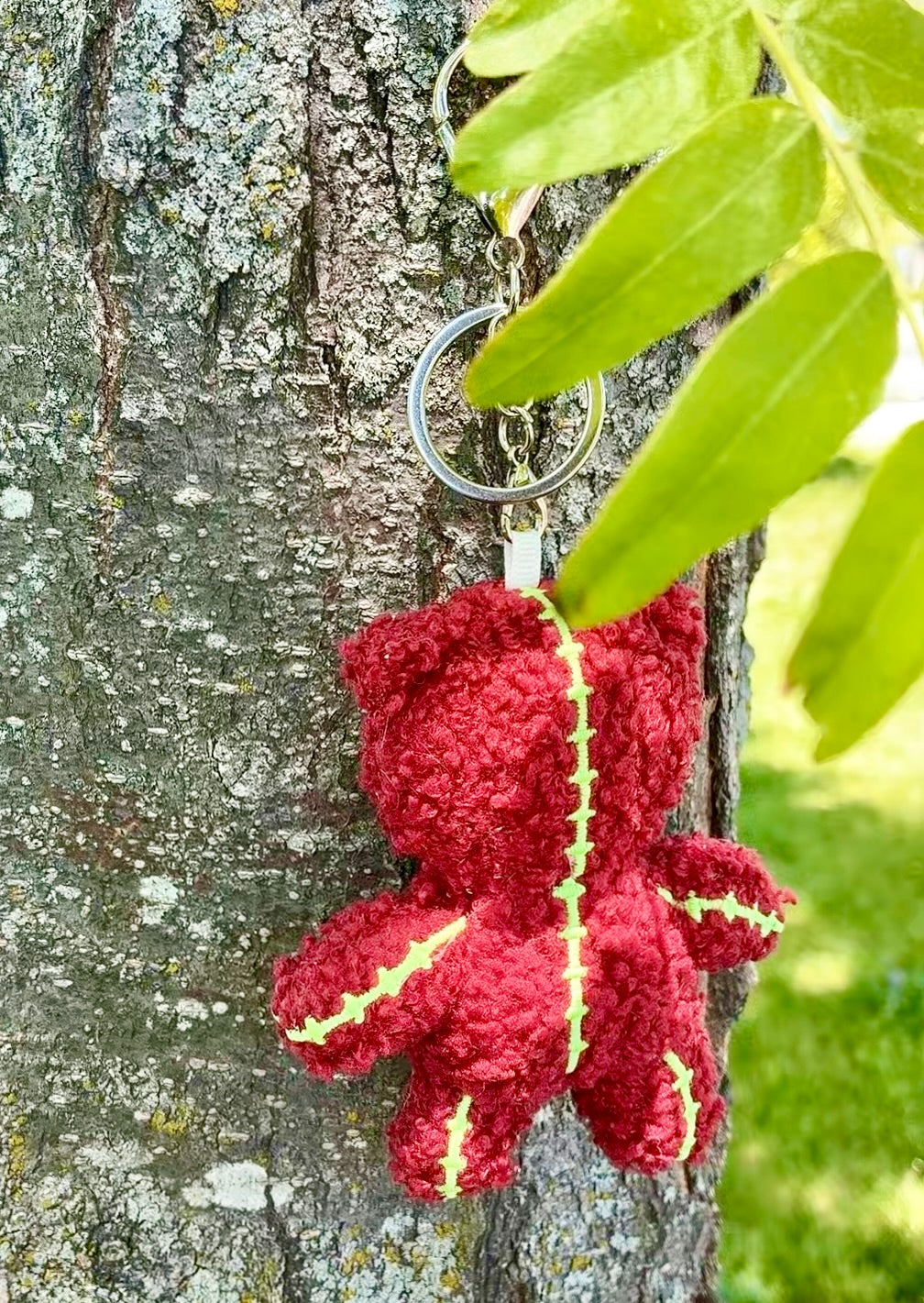 Faceless Love Mini Bear Keychain- Red
