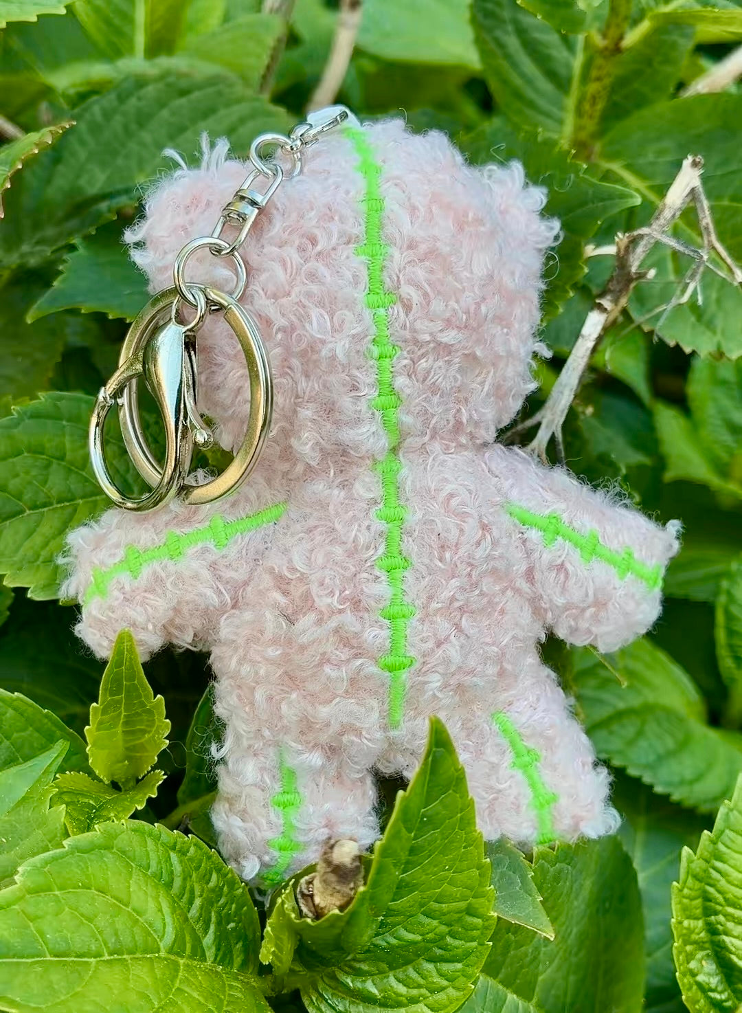 Faceless love Mini Bear Keychain- Blush Pink
