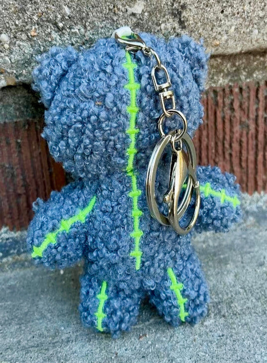 Faceless Love Mini Bear Keychain- Charcoal Grey