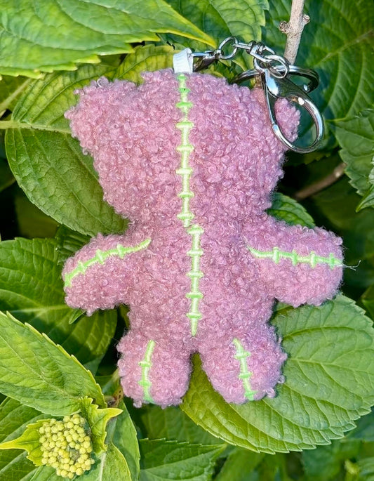 Faceless love Mini Bear Keychain- Rose